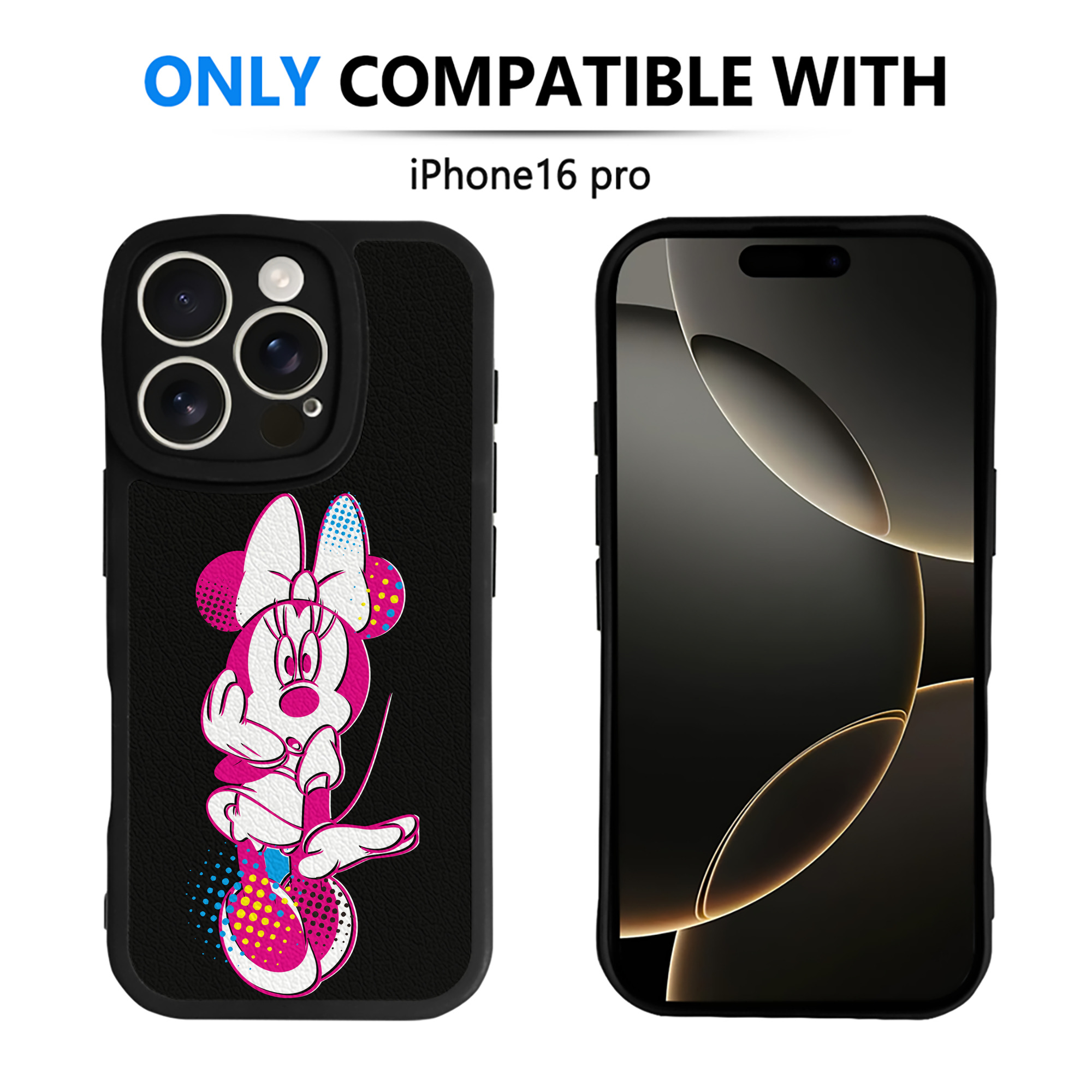 （画像用） ミッキーマウス Mickey Mouse 【iPhone 16シリーズ対応】シリコンスマホケース（レザー調） 材質：シリコン
